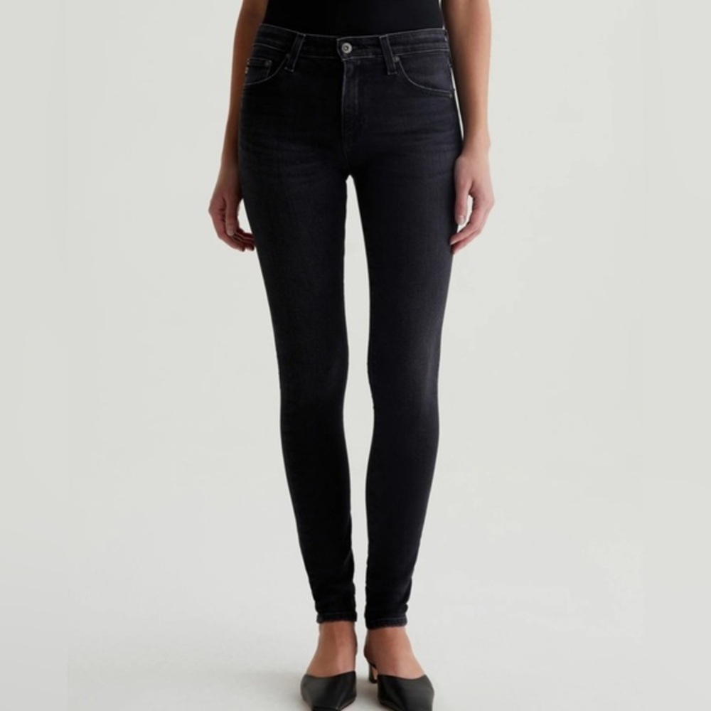 AG Adriano Goldschmied Black Farrah Mid Rise Skinny Stretch Jeans EUC 31R #2228